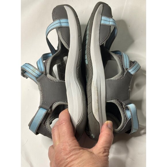 Teva Grey Blue Casual Sandals Size 9 ShockPad Comfort Adjustable Straps Open Toe - Picture 8 of 10